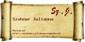 Szohner Julianna névjegykártya